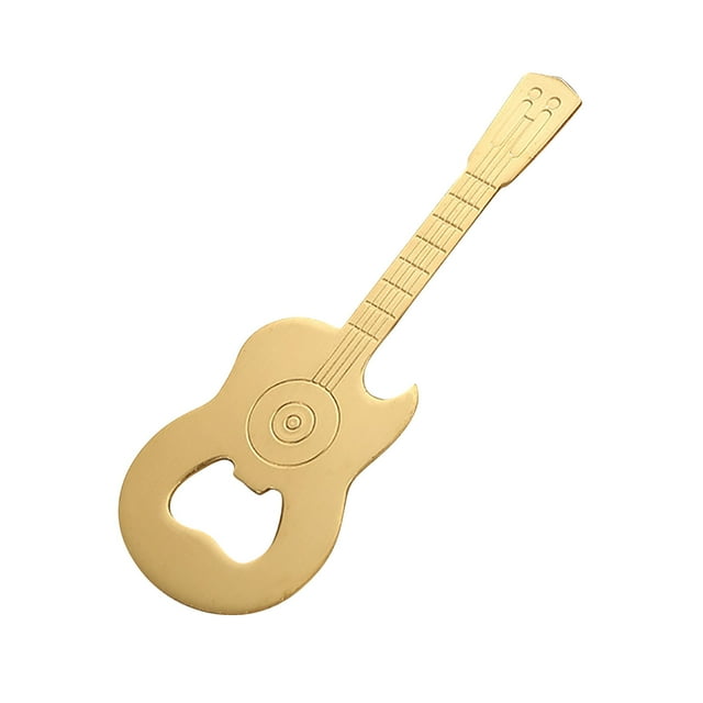 Ohufall Stainless Steel Guitar Shaped Beer Bottle Opener Creative Kitchen Gadgets Manual Handheld Opener