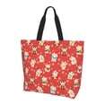 thumbnail image 2 of Fuzoiu Japanese Maneki Cats Print Tote Bags for Women,Shoulder Bag, Gym Tote,Top Handle Ladies Shoulder Bags for Work Beach Travel and Shopping Grocery, 2 of 9