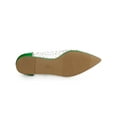 thumbnail image 5 of BLISSFUL STEP Women's Casual Shoes Pointy Toe Clear Rhinestone Ballet Flats Green 8.5, 5 of 7