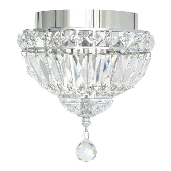 CWI Lighting Stefania 2 Light Metal Bowl Flush Mount in Chrome