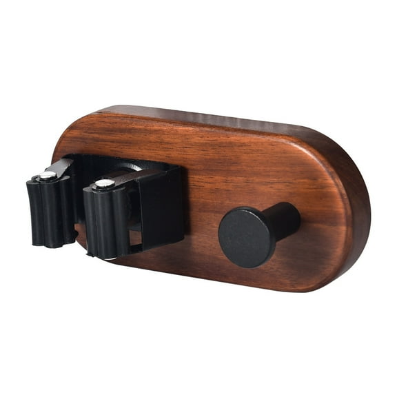 Mop and Broom Holder Wall Mount - Rustic Wood Broom Mop Hanger - Wall Mounted Garden Tool Rack Organizer for Closet Garage Laundry Room Kitchen Decor With 1 Slots & 1 Hooks