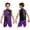 Purple, variant on Boys Sequin Street Jazz Disco Hip Hop Dance Outfit Color Block Vest Top with Shorts Set Party Dancewear Gold 16