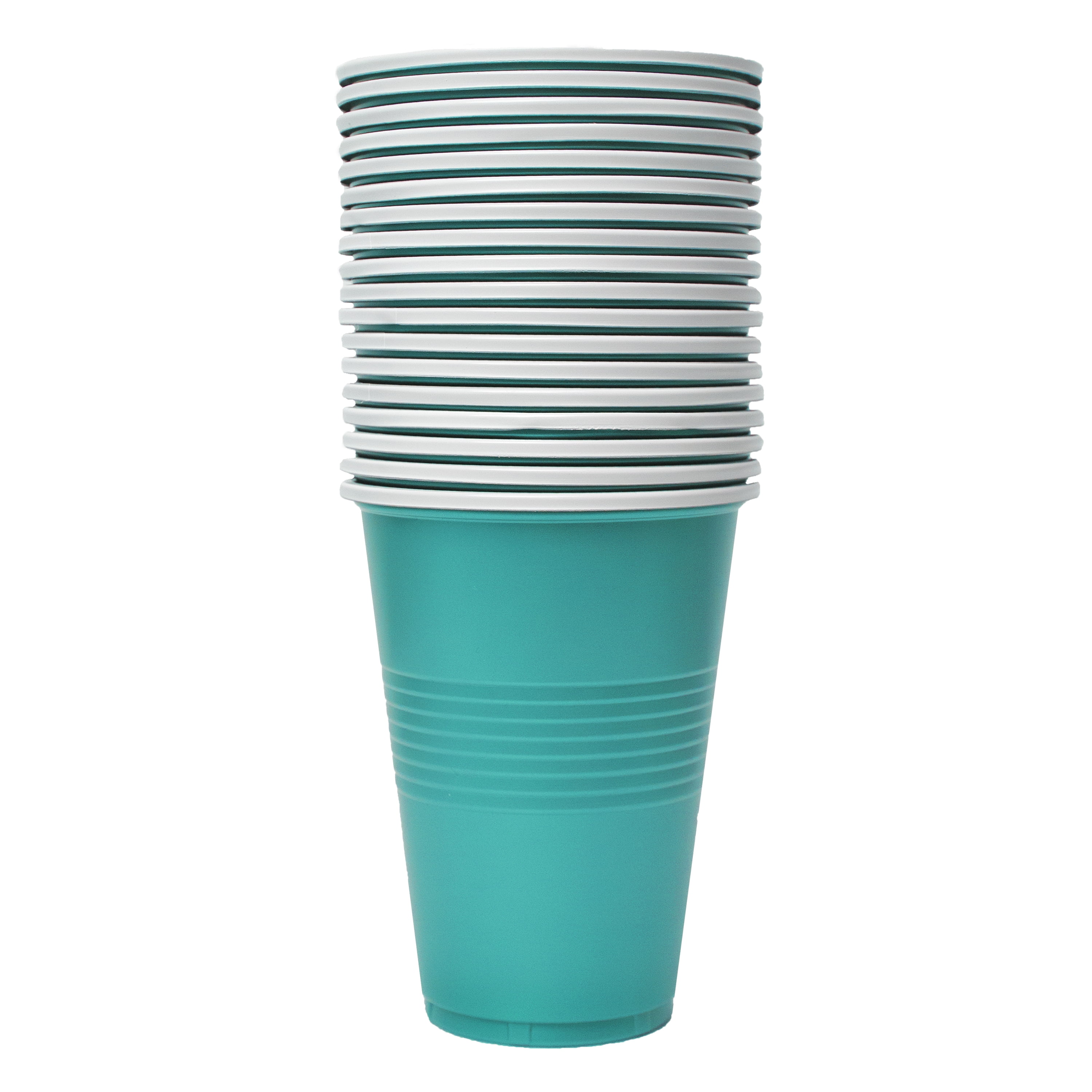 (4 pack) Way to Celebrate! Teal Disposable Plastic 16 fl oz Cups, 18ct