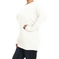 thumbnail image 3 of Women's Plus Size Dolman Long Sleeve Solid Loose Fit Tunic Top, 3 of 4
