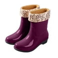 thumbnail image 2 of OKBOP Waterproof and Warm rain boots for women waterproof Pull-On Waterproof Ankle-High Winter Flat Heel, 2 of 5