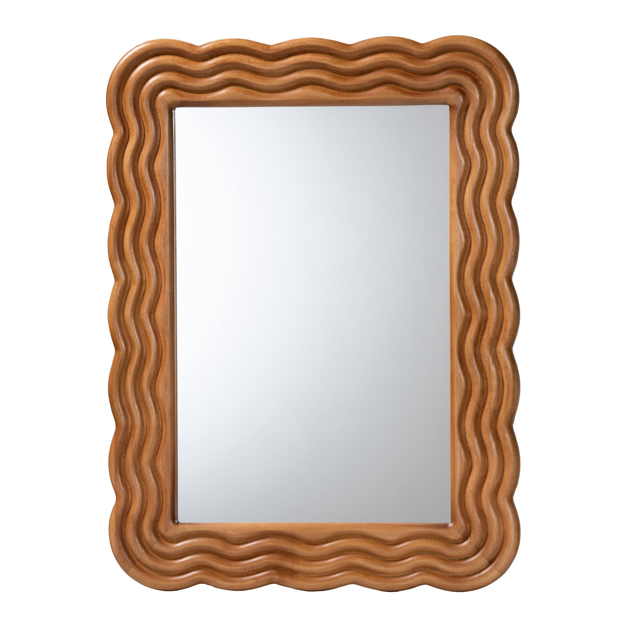Baxton Studio Acantha Modern Mirror, Walnut Brown