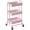Pink-31"H, variant on 4 Tier Metal Rolling Utility Cart White 40"H for Office Home Kitchen Garden