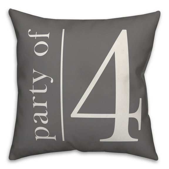 Creative Products Party of 4 - Gray and White 18x18 Spun Poly Pillow