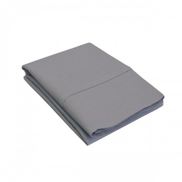 Luxor Treasures P300KGPC SLGR 300 King Pillow Cases, Percale Solid Patterned - Grey