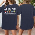 thumbnail image 5 of Funny Shirts for Women Letter Print Crew Neck Casual Cotton T Shirts Loose Fit Basic Tops for Travel Dating, 5 of 6