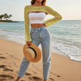 thumbnail image 4 of Women’s Cropped Knit Shrug Top Lightweight Bell Sleeve Summer Cover-Up, Soft Breathable Cropped Cardigan Shrug for Casual & Beach, Cropped Shrug Women, 4 of 11