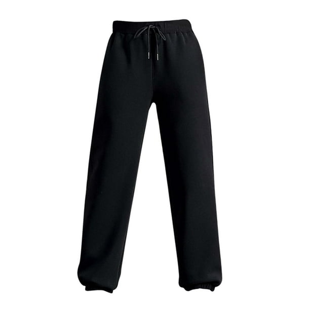 Pantalones casuales cálidos para mujeres, pantalones de chándal forrados de vellón de invierno para niñas, pantalones de chándal térmicos gruesos 2XL