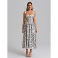 thumbnail image 4 of Vestido KUTUMAI con corsé floral a media pierna con abertura y bolsillos azul XL, 4 of 6