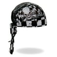 thumbnail image 4 of Headwrap CHECKERED FLAGS & SKULLS Hot Leathers Premium Bandana DuRag Sweatband, 4 of 7