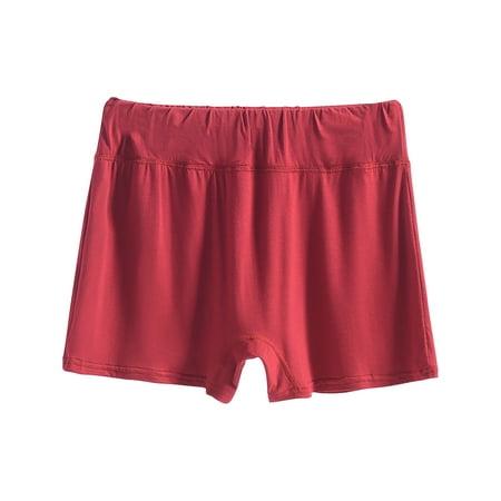 YLSDY Womens Originals Sleep Shorts  Comfywear Lounge Shorts Leggings  Pajama Shorts Elastic High Waist Solid Color Sleepwear Cotton Loose Boxer Shorts Wine XXXXXL