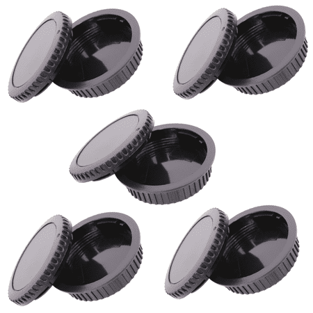 Foto&Tech Body Cap and Camera Rear Lens Cover Compatible with EOS RF-3 EOS 1D 1DS Mark II III IV 7D Mark II D30 D60 50D 60D 60DA 5D Mark II Mark III 7D T7i XT XTi XSi T3 T3i T4 T4i DSLR (5 Sets)