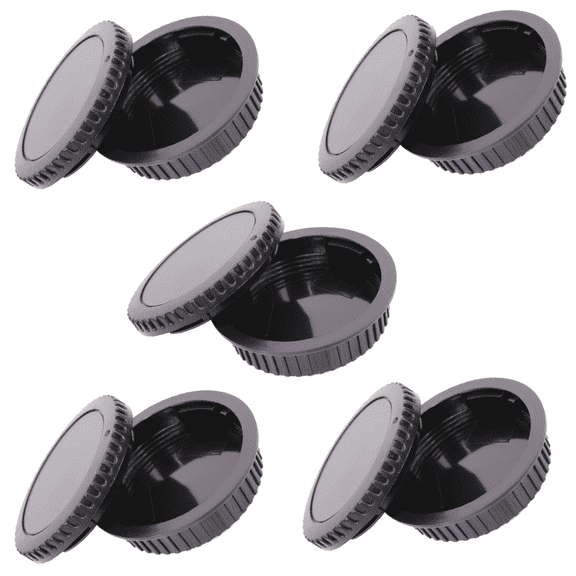 Foto&Tech Body Cap and Camera Rear Lens Cover Compatible with EOS RF-3, EOS 1D 1DS Mark II III IV 7D Mark II D30 D60 50D 60D 60DA 5D Mark II Mark III 7D T7i XT XTi XSi T3 T3i T4 T4i DSLR (5 Sets)