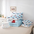 thumbnail image 5 of Homewish Blue Square Buffalo Bedding Comforter Set 7pcs for Teen, Cute Cartoon Cherry Queen Bedding Sets, Kawaii Bow-tie Bowknot Reversible Queen Sheet Sets, Luxury Bedroom Decor, 5 of 7