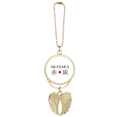 thumbnail image 1 of Akasaka Japaness City Name Red Sun Flag Car Keychain Angel Wing Pendant, 1 of 4
