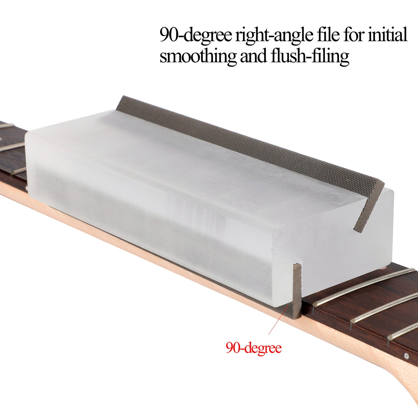 Dual-Angle Guitar Fret Filing Tool (35° & 90°) - High Carbon Steel Luthier Crowning File for Fret End Beveling & Smoothing WHITE