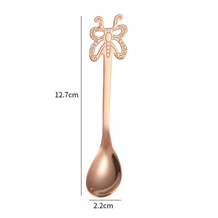 

SUNFEX 5Pcs Stainless Steel Coffee Teaspoon Butterfly Dessert Spoon Mixing Spoons