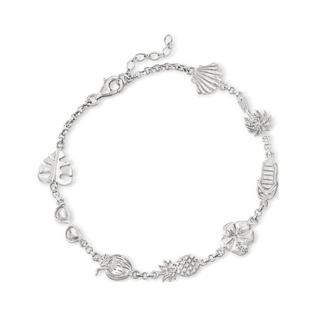 Ross-Simons Sterling Silver Beach Life Anklet, Women's, Adult