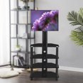 thumbnail image 6 of Floor TV Stand, 4 Tiers Adjustable TV Bracket, Tempered Glass & Metal Frame TV Stand, Black, 6 of 6