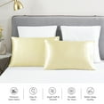 thumbnail image 2 of JML Silky Soft Satin Pillowcases King Set of 2,Wrinkle, Fade, Stain Resistant,20"x 40",Ivory, 2 of 5