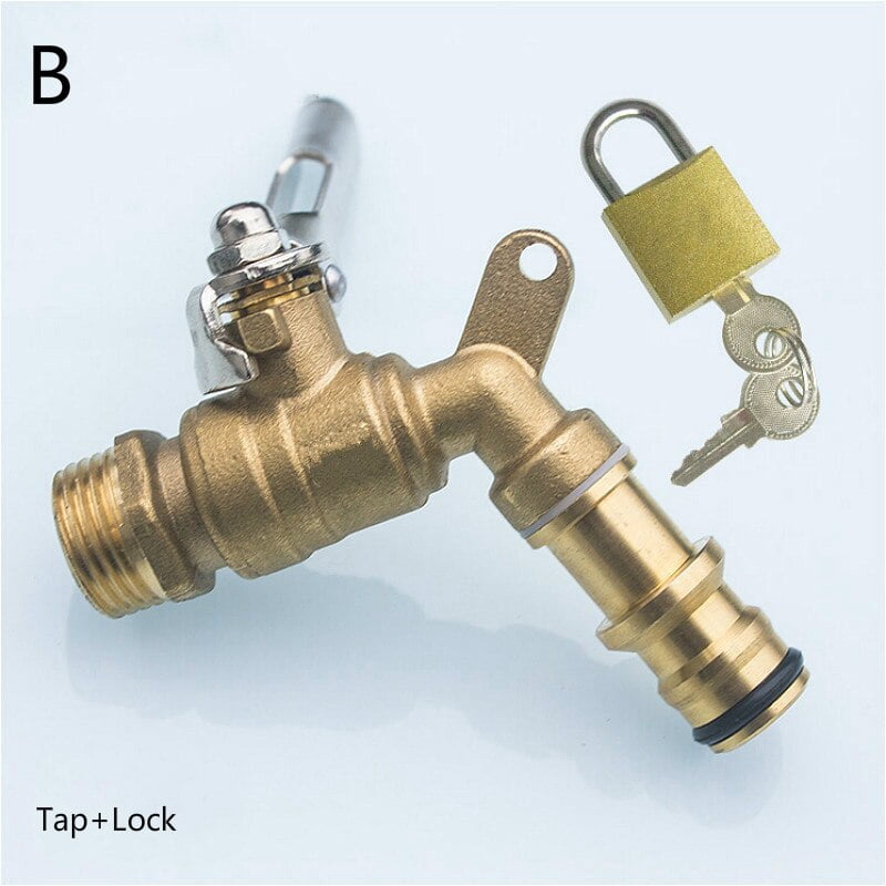 Household outdoor antitheft copper faucet brass water tap with lock