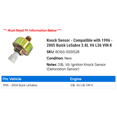 thumbnail image 2 of Knock Sensor - Compatible with 1996 - 2005 Buick LeSabre 3.8L V6 L36 VIN K 1997 1998 1999 2000 2001 2002 2003 2004, 2 of 2