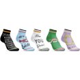 thumbnail image 1 of Friends Logos Slogans Juniors Ankle Socks 5 Pack, 1 of 1