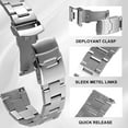 thumbnail image 4 of ANBEER 316L Stainless Steel Watch Band,Metal Heavy-Duty Matte Brushed Finish Watch Strap Replacement for Men Women,Deployment Double Flip Lock Buckle,24mm-Silver, 4 of 7