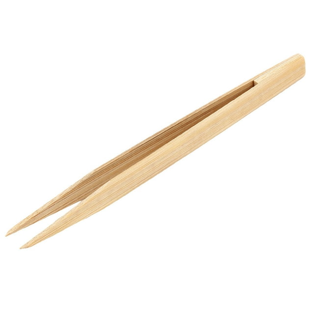 Pinzas rectas de punta afilada de bambú color madera antiestáticas