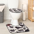 thumbnail image 2 of PhooArto Toilet Lid Cover and U-Shaped Toilet Floor Mat Set of 2 Pieces, Skull Raven Pattern Toilet Mat Set, Machine Washable Seat Covers Non-Slip Absorbent Rugs, 2 of 6