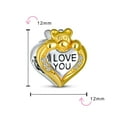 thumbnail image 3 of Bling Jewelry Womens Love Heart  Stuff Animal Teddy Bear Charm Bead 2 Tone .925 Silver, 3 of 3