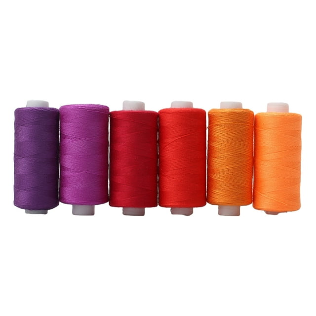Transemion 1/2/3 Premium Polyester Thread Spools - Kit For Home Sewing Polyester Is Red 6-color line 1 Pc