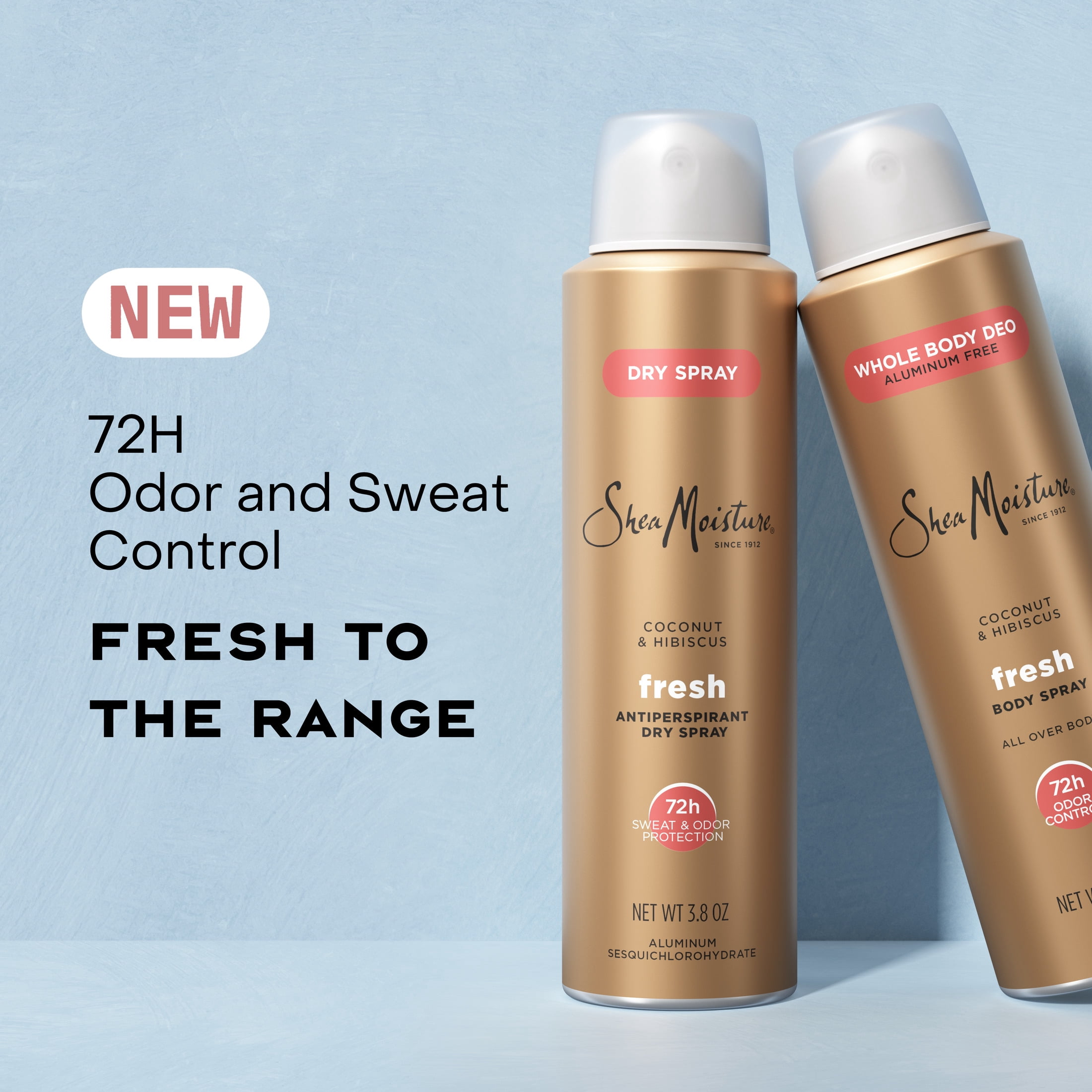 SheaMoisture Antiperspirant Dry Spray For 72HR Sweat & Odor Protection Fresh, 3.8oz.