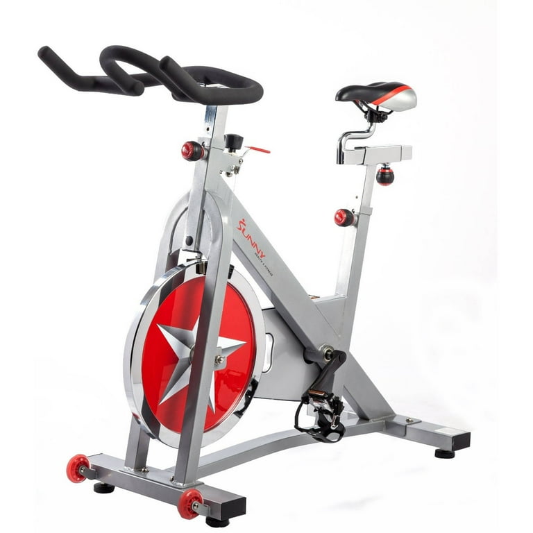 Sunny Health Fitness Stationary Bike w Chain Drive 40 lb