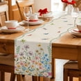 thumbnail image 5 of Colorful Floral Table Runner - 60 Inch Long Farmhouse Country Dragonfly Butterfly Flower Cotton and Linen Blended Dress Scarves Farmhouse Table Runner for Kitchen Dining, Coffee Table, 13" x 60", 5 of 8