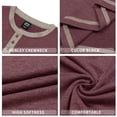 thumbnail image 5 of GENTS BLISS Crew Neck Henley Men Shirts Long Sleeve Shirts for Men Casual Color Block Tops, 5 of 6