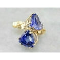 thumbnail image 3 of beryl_creation Trillion Tanzanite Push Back Stud Earrings 14K Yellow Gold Finish, 3 of 3