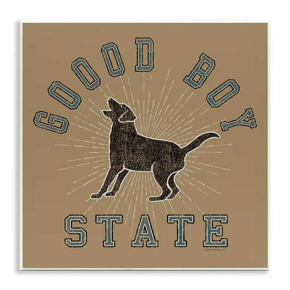 Stupell Industries Vintage Good Boy State Novelty & Humor Painting Unframed Art Print Wall Art, 12 x 12