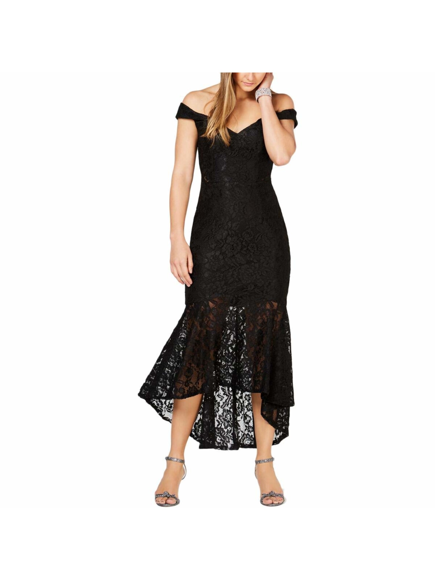 xscape lace midi dress