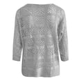 thumbnail image 3 of XIAOCHA Womens Crochet Knit Tops Off Shoulder 3/4 Sleeve Loose Fit Lightweight Beach Cover Up Sweaters, 3 of 4