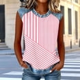 thumbnail image 1 of Sentmoon Chemises en Jean pour Femmes Denim Hauts et Chemisiers pour Dames Sans Manches Col Ras du Cou Patchwork Coupe Régulière avec Imprimé Hauts Extensibles pour Femmes Mode pour l'Entraînement et le Gym P-2TG, 1 of 8