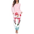 thumbnail image 2 of Pijama con estampado navideño para mujer, traje de manga larga, pantalones largos, ropa de casa, conjunto de dos piezas, ropa de dormir, invierno, envío directo, 2 of 4