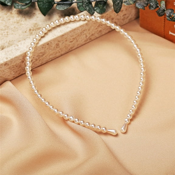 Modyle Fashion Full Pearl Hairbands Elastic Flower Women Hair Hoop Bands Headband Bezel Girls Hair Accessories Headdress