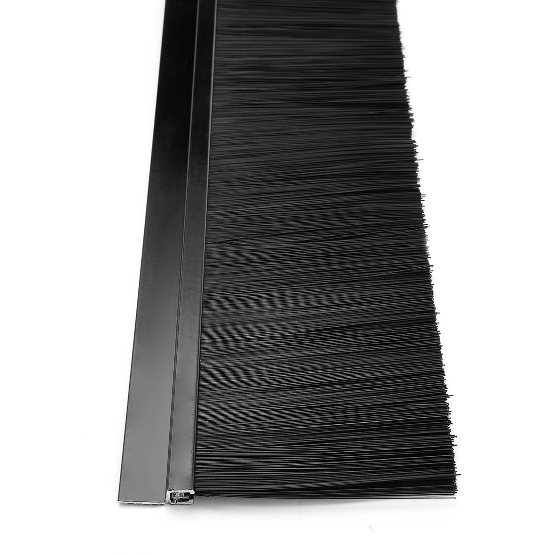 Unique Bargains H Shape Aluminum Alloy Door Bottom Sweep Brush Black 39" x 3.2"