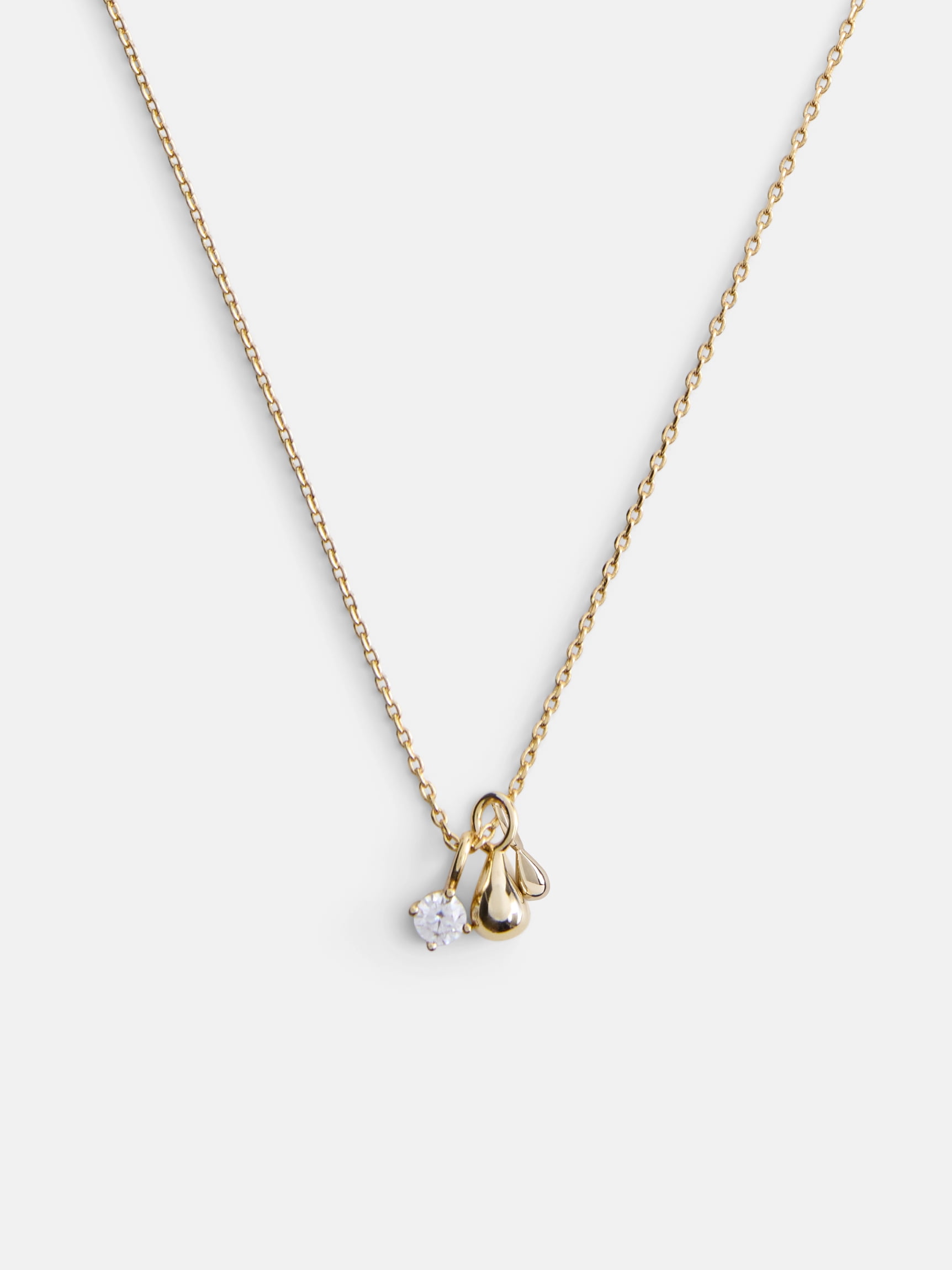 Free Assembly Women's Demi Fine 14k Gold Plated Cubic Zirconia Charm Necklace, 16" + 2" Extender