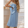 thumbnail image 6 of Summer Women'S Crew Neck Flounce Cap Sleeve Casual Tunic Dresses S, 6 of 9